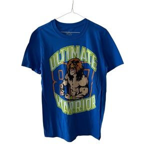 WWE Ultimate Warrior Wrestling T Shirt Blue Y2K Festival Streetwear Size Medium